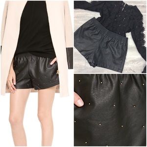 Club Monaco Rebekah Gold Bead Faux Leather Shorts